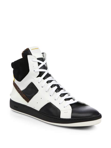 fendi tennis shoes for men|high top Fendi sneakers.